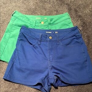Pair of Old Navy Women's Jean Shorts in Blue and Green